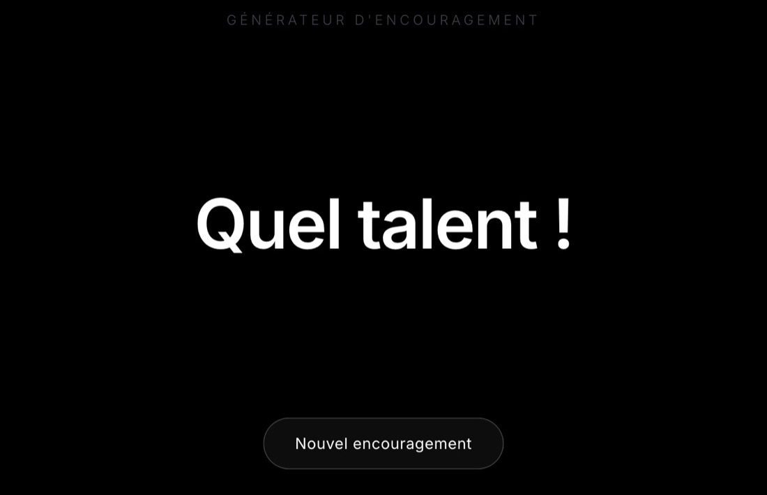Aperçu du Générateur d’encouragement